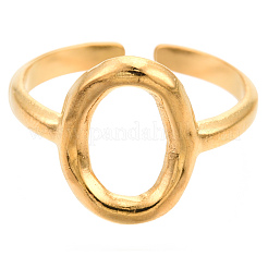 Ion Plating(IP) 304 Stainless Steel Hollow Oval Cuff Rings&nbsp;RJEW-N038-120LG