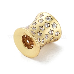 Rack Plating Brass Micro Pave Cubic Zirconia Beads&nbsp;KK-P247-16A-G