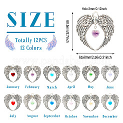 12Pcs 12 Colors Tibetan Style Alloy Big Pendants&nbsp;FIND-TA0004-24