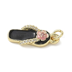 Brass Micro Pave Cubic Zirconia Enamel Pendants&nbsp;KK-L248-19G