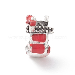Christmas Theme Alloy Enamel European Beads&nbsp;MPDL-Q213-17AS