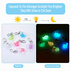 6Pcs Luminous Resin & Acrylic Pendant Decorations&nbsp;HJEW-TAC0183