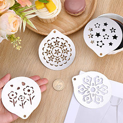 4Pcs 4 Styles 304 Stainless Steel Coffee Latte Mold&nbsp;AJEW-GF0012-40A