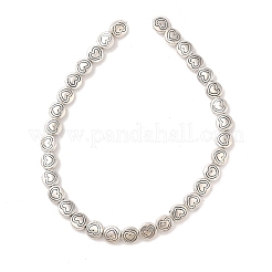 Tibetan Style Flat Round with Heart Alloy Bead Strands&nbsp;TIBEB-O007-12-NR
