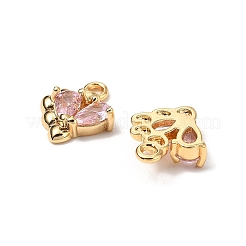 Brass Micro Pave Cubic Zirconia Pendants&nbsp;KK-A259-16G