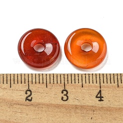 Natural Carnelian Donut/Pi Disc Charms&nbsp;G-G142-01U