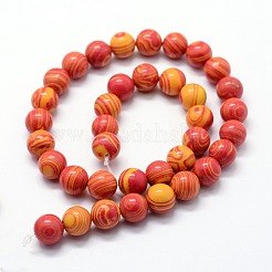 Synthetic Malachite Beads Strands&nbsp;X-G-I199-32-8mm-A