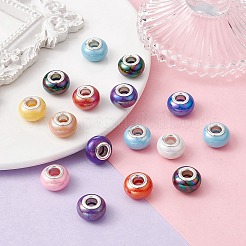 Opaque Resin European Beads&nbsp;RPDL-YW0001-10