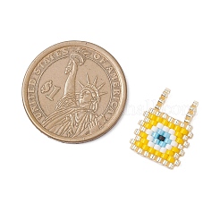 2Pcs Glass Seed Beaded Pendants&nbsp;PALLOY-MZ01013