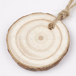 Undyed Unfinished Wooden Pendants&nbsp;WOOD-T011-31