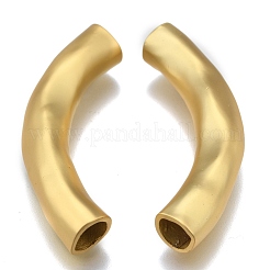Brass Curved Tube Beads&nbsp;KK-K238-38MG