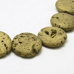 Electroplated Natural Druzy Geode Crystal Beads Strands&nbsp;G-N0251-30mm-07