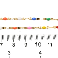 Ion Plating(IP) 304 Stainless Steel Enamel Oval Dapped Chains&nbsp;CHS-G037-01G