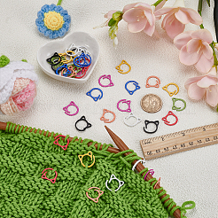 40Pcs 8 Colors Iron Knitting Stitch Marker Rings&nbsp;DIY-FG0007-90