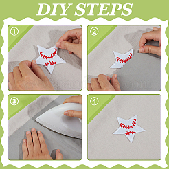 20Pcs Star with Baseball Pattern Computerized Embroidery Cloth Iron on/Sew on Patches&nbsp;PATC-BC0001-27
