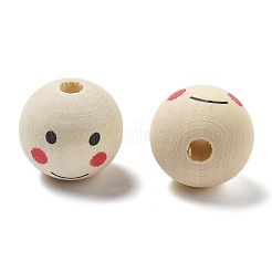 Printed Schima Wood European Beads&nbsp;WOOD-G023-14A