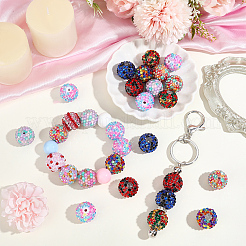 24Pcs 8 Colors Opaque Resin Rhinestone Beads&nbsp;RESI-PA0001-54
