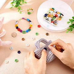 80Pcs 4-Hole Porcelain Buttons&nbsp;PORC-PJ0001-03