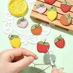 10Pcs 5 Styles Fruit Series Microfiber Leather Pendants&nbsp;FIND-CJ0005-21