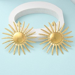Ion Plating(IP) 304 Stainless Steel Flower Stud Earrings for Women&nbsp;EJEW-M089-09G
