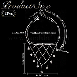 2Pcs Iron Rhinestone Sexy Shoulder Bra Body Chain&nbsp;FIND-GF0006-74A