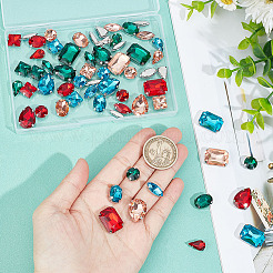 64Pcs 32 Styles Octagon/Teardrop/Horse Eye Sew on Rhinestone&nbsp;RGLA-DC0001-02