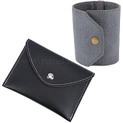 2Pcs 2 Styles PVC Imitation Leather Coin Storage Bags with Alloy Snap Button&nbsp;ABAG-CL0001-65