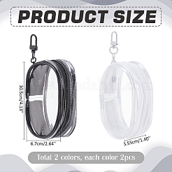 4Pcs 2 Colors Oval Transparent PVC Mini Cable Organizer Zipper Bags&nbsp;AJEW-PH0012-02