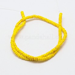 Dyed Synthetical Turquoise Rondelle Bead Strand&nbsp;G-P083-6mm-84