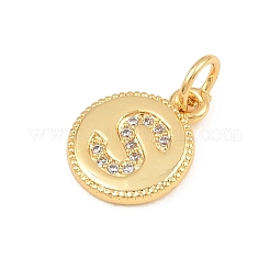 Brass Micro Pave Clear Cubic Zirconia Charms&nbsp;CU-CBA56CE-12G-S