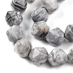Natural Map Stone/Picasso Stone Beads Strands&nbsp;G-T141-03A