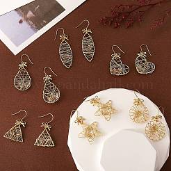 Eco-Friendly Teardrop Iron Pendants Dangle Earrings&nbsp;EJEW-PH01401-03