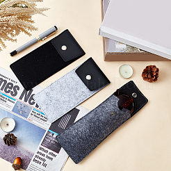 3Pcs 3 Colors PU Imitation Leather & Felt Slip-in Glasses Cases&nbsp;AJEW-PH0004-72