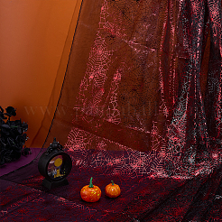 Halloween Spider & Spider Web Polyester Gauze Fabric&nbsp;AJEW-WH0314-677C