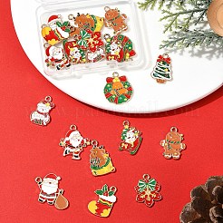 20Pcs 10 Styles Christmas Theme Alloy Enamel Pendants&nbsp;ENAM-FS0002-13