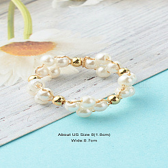 Glass Pearl Beads Finger Rings&nbsp;X1-RJEW-TA00005