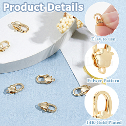 8Pcs Brass Lobster Claw Clasps&nbsp;KK-HS0001-54G