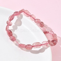 Natural Strawberry Quartz Beads Stretch Bracelets for Women&nbsp;BJEW-Z158-02D-01