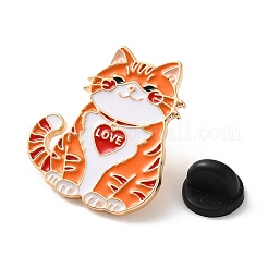 Tiger Cat Shape with LOVE Heart Enamel Pins&nbsp;AL-CBAC438-01C