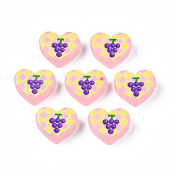 Autumn Theme Transparent Printed Acrylic Beads&nbsp;MACR-S373-124-H09