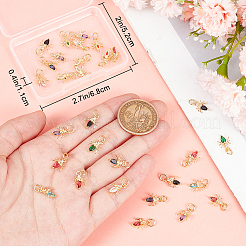 30Pcs Brass Micro Pave Cubic Zirconia Charms&nbsp;KK-BBC0015-20