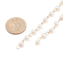 Handmade Natural Freshwater Pearl Beaded Chains&nbsp;AJEW-JB01088-01