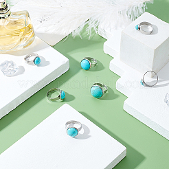 DIY Synthetic Turquoise Adjustable Ring Making Kit&nbsp;DIY-UN0003-12