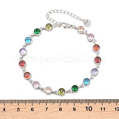 304 Stainless Steel Pave Colorful Cubic Zirconia Tennis Bracelets for Women&nbsp;BJEW-T023-02D-P