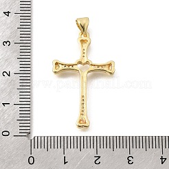 Brass Micro Pave Clear Cubic Zirconia Pendants&nbsp;KK-D255-05G-05