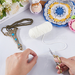 Vintage Stainless Steel & Synthetic Turquoise Sewing Scissors with Chain for Needlework&nbsp;NJEW-WH20004-09AB