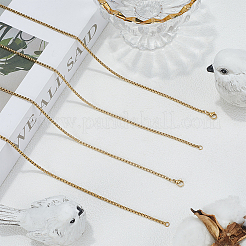 4Pcs 304 Stainless Steel Box Chain Necklaces&nbsp;NJEW-SC0001-35G