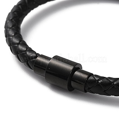 Leather Braided Round Cord Bracelet&nbsp;BJEW-F460-04EB