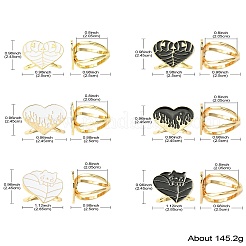 12Pcs 6 Styles Heart Golden Alloy Enamel Scarf Buckle Ring&nbsp;AJEW-CJ0001-34