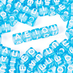 100Pcs 5 Colors Transparent Acrylic Beads&nbsp;TACR-TA0001-55B